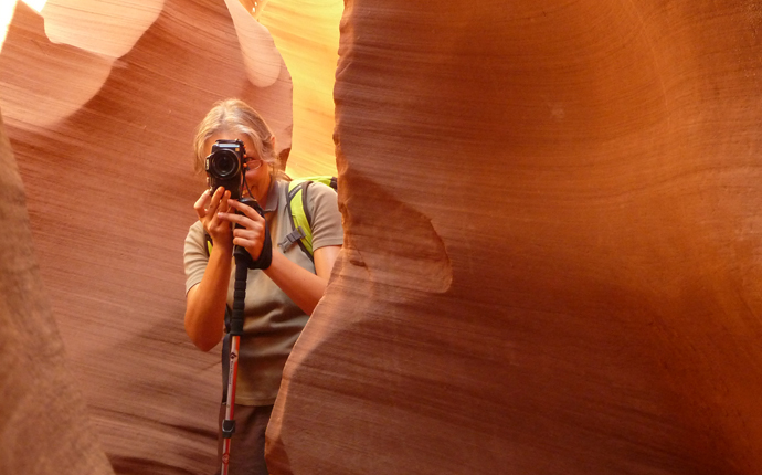 Sabine fotografiert im Antelope Canyon