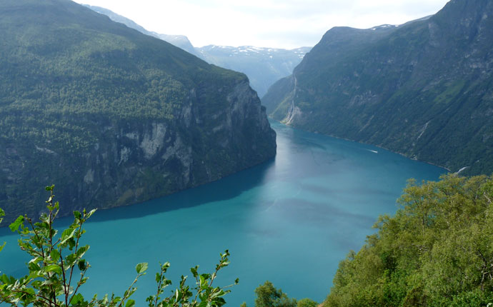 Norwegen Fjord von oben