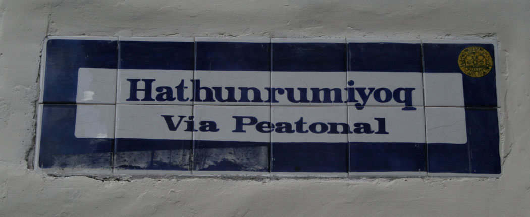 Straßenschild Peru