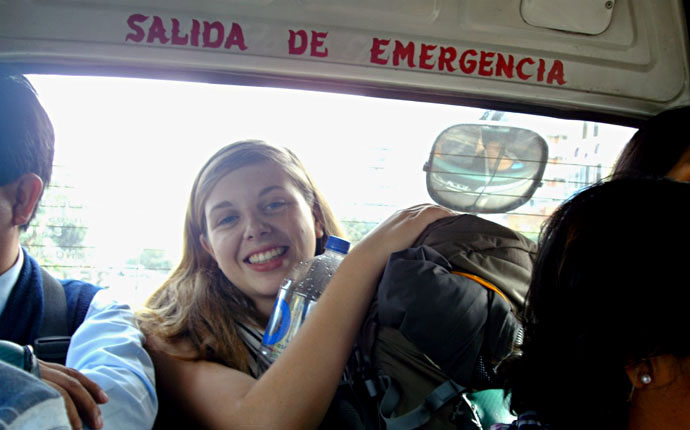 Fahrt mit dem Minibus in Peru