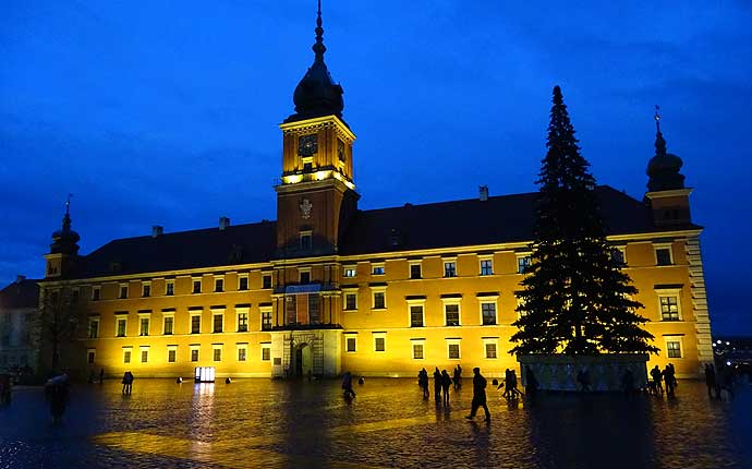 Warschau: Schloss bei Nacht