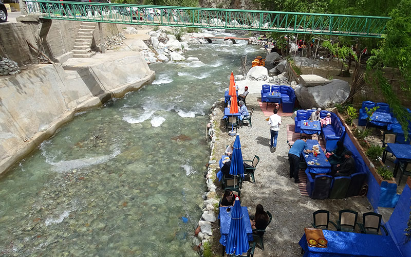 Restaurant am Fluss im Ourika-Tal