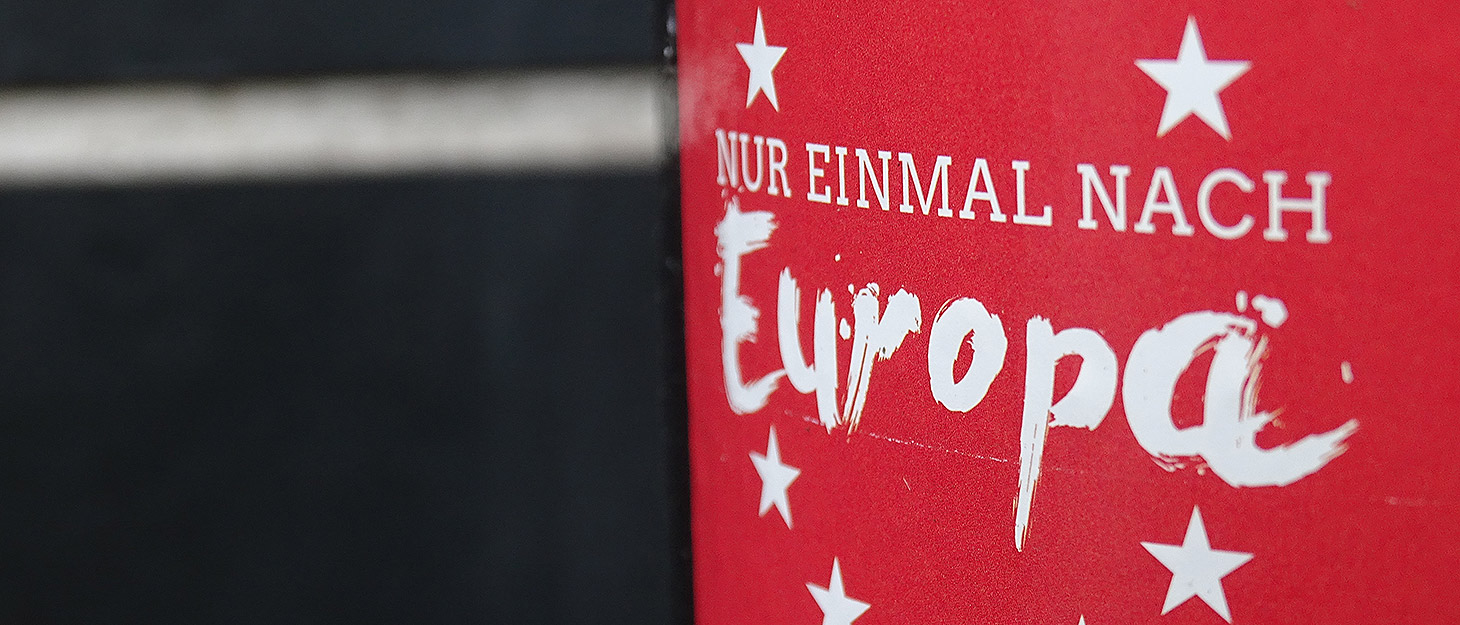Aufkleber mit "Einmal nach Europa"