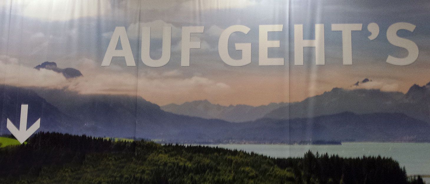 Bild mit "Auf geht's" Schrift