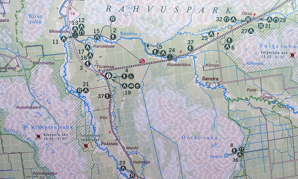 Karte vom Nationalpark Soomaa