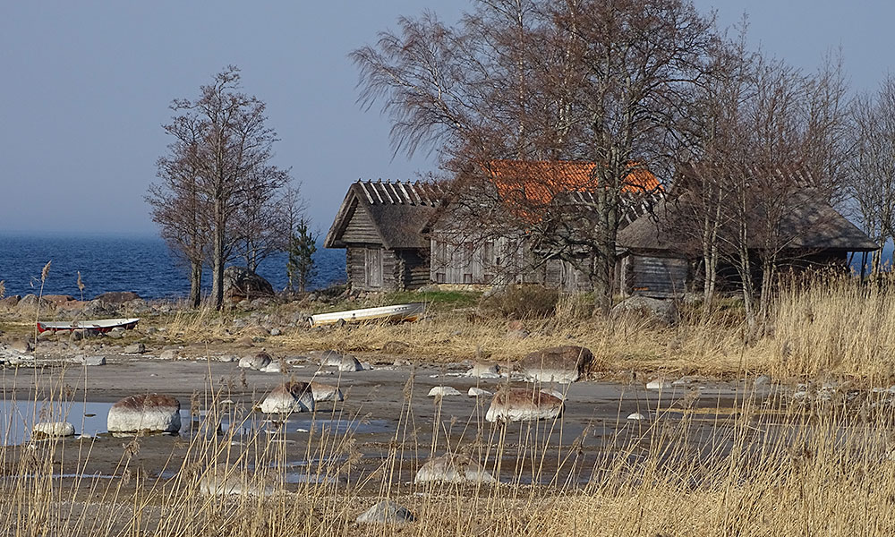 Drei Fischerschuppen im Nationalpark Lahemaa