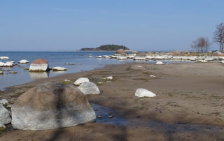 Strand mit Findlingen