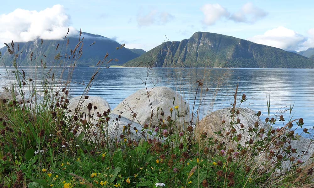 Blick über einen See in Norwegen