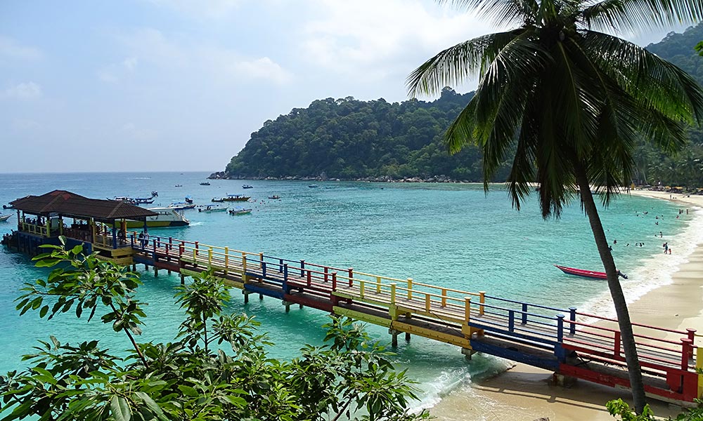 Blick aufs Pier vom Perhentian Island Resort.