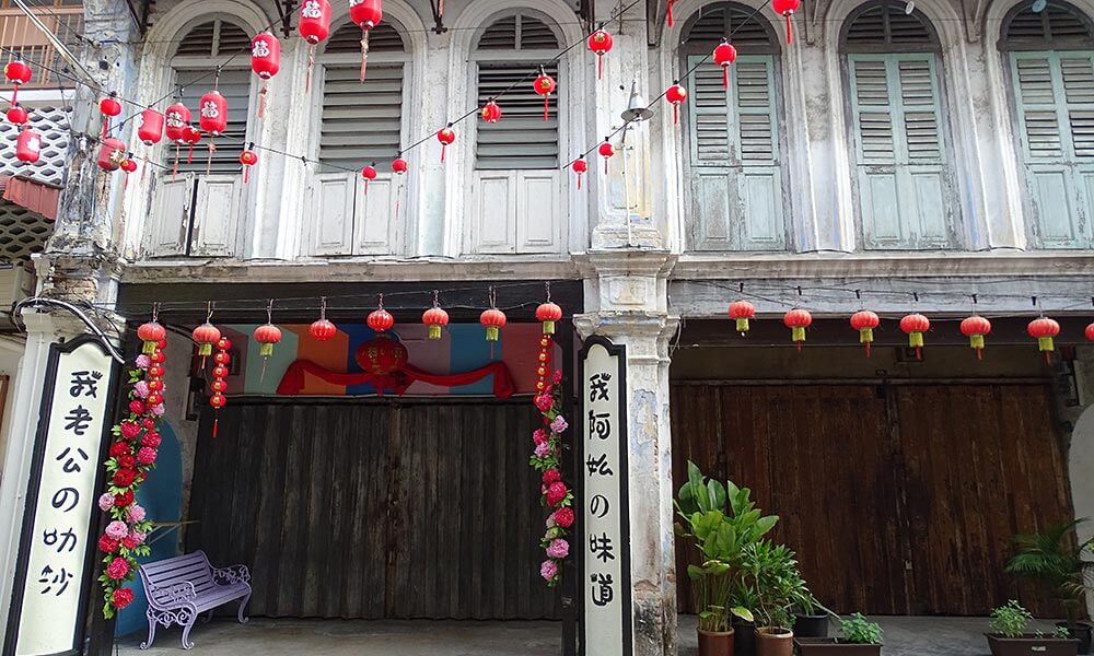 Fassade in der Altstadt von Ipoh