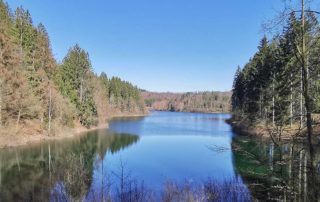 Blick auf Stausee Genketalsperre